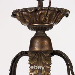 Antique Lantern in Art Nouveau Style Early 1900s Glass Bronze