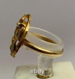 Antique Ring In 18 K Yellow Gold / Art Nouveau Style / Ref Mp2340