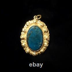 Antique Romantic Art Nouveau Style Pendant in 935 Silver and Lapis Lazuli