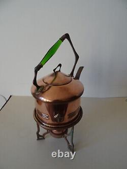 Antique Style Art New Heater Teapot Glass Copper Brass Design