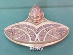 Antique gilded bronze Art Nouveau style inkwell