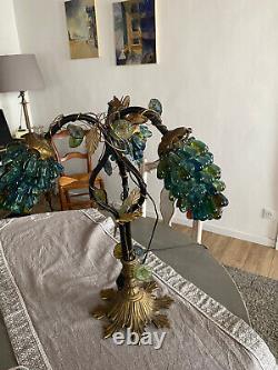 Art Deco Murano Bronze and Vintage Art Nouveau Glass Lamp
