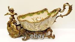 Art Deco and Art Nouveau Style Fruit and Flower Centerpiece Porcelain