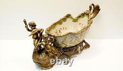 Art Deco and Art Nouveau Style Fruit and Flower Centerpiece Porcelain