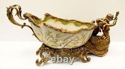 Art Deco and Art Nouveau Style Fruit and Flower Centerpiece Porcelain