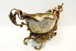 Art Deco and Art Nouveau Style Fruit and Flower Centerpiece Porcelain