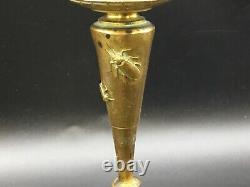 # Art Nouveau Candle Holder Bronze Insect Decor Naturalist Style CAIN