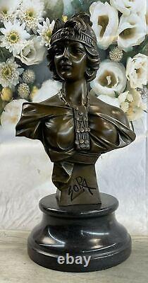 Art Nouveau Deco Female Bust By Villanis Bronze Sculpture Collector