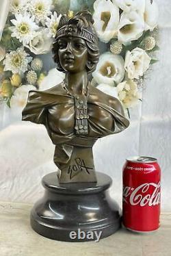 Art Nouveau Deco Female Bust By Villanis Bronze Sculpture Collector