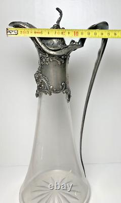 Art Nouveau Historicism Carafe Silver Tinplated Art Nouveau Style WMF