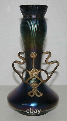 Art Nouveau Iridescent Vase In Loetz Glassware Style