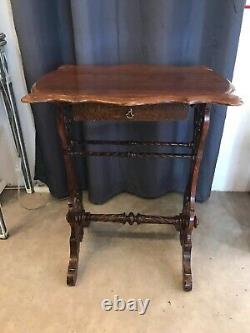 Art Nouveau Mahogany Gueridon Style Table with Cut-Out Tray