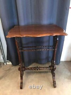 Art Nouveau Mahogany Gueridon Style Table with Cut-Out Tray