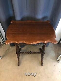 Art Nouveau Mahogany Gueridon Style Table with Cut-Out Tray