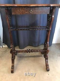 Art Nouveau Mahogany Gueridon Style Table with Cut-Out Tray