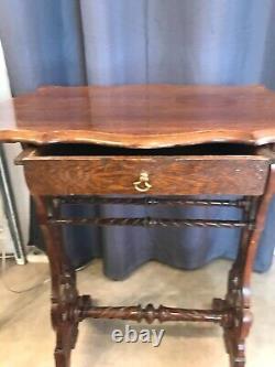 Art Nouveau Mahogany Gueridon Style Table with Cut-Out Tray