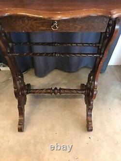 Art Nouveau Mahogany Gueridon Style Table with Cut-Out Tray