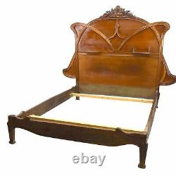 Art Nouveau Style Bed 1900 Carved Work Of The School Of Nancy In The Esp