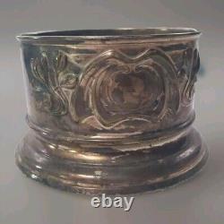 Art Nouveau Style Bottle Holder Silvered Metal Around 1900