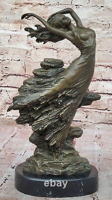 Art Nouveau Style Bronze Signed Gypsy Dancer Statue Figurine Sculpture N Reserve