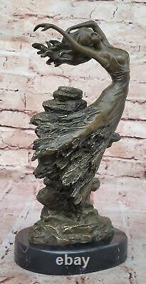 Art Nouveau Style Bronze Signed Gypsy Dancer Statue Figurine Sculpture N Reserve