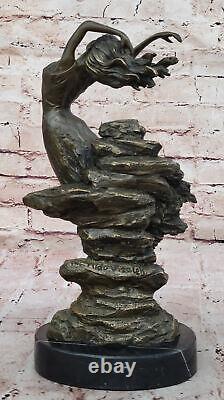 Art Nouveau Style Bronze Signed Gypsy Dancer Statue Figurine Sculpture N Reserve