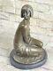 Art Nouveau Style Brown Patina Mythical Mystery Nymph Bronze Sculpture