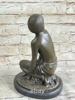 Art Nouveau Style Brown Patina Mythical Mystery Nymph Bronze Sculpture