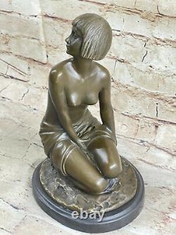 Art Nouveau Style Brown Patina Mythical Mystery Nymph Bronze Sculpture