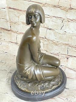 Art Nouveau Style Brown Patina Mythical Mystery Nymph Bronze Sculpture