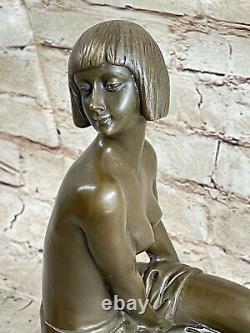 Art Nouveau Style Brown Patina Mythical Mystery Nymph Bronze Sculpture