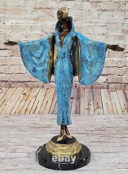 Art Nouveau Style Cast Iron Jullet Erte Runaway Fashion Bronze Sculpture Figure