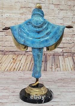 Art Nouveau Style Cast Iron Jullet Erte Runaway Fashion Bronze Sculpture Figure