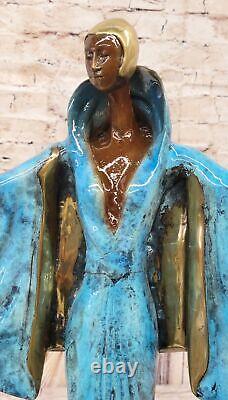 Art Nouveau Style Cast Iron Jullet Erte Runaway Fashion Bronze Sculpture Figure