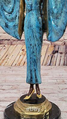 Art Nouveau Style Cast Iron Jullet Erte Runaway Fashion Bronze Sculpture Figure