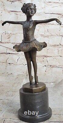 Art Nouveau Style Child Ballerina Home Office Trophy Decor Bronze Preiss