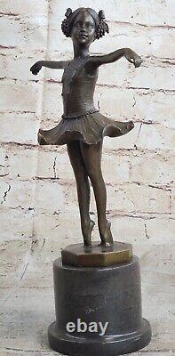 Art Nouveau Style Child Ballerina Home Office Trophy Decor Bronze Preiss