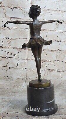 Art Nouveau Style Child Ballerina Home Office Trophy Decor Bronze Preiss