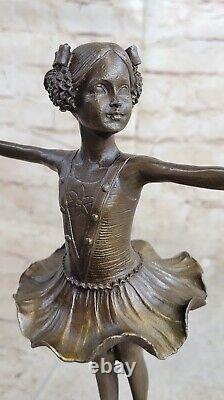 Art Nouveau Style Child Ballerina Home Office Trophy Decor Bronze Preiss