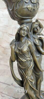 Art Nouveau Style Double Maiden Statue Bronze Sculpture Handcrafted Gift