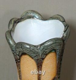 Art Nouveau Style Glass Artists Guyot & Aconito Iridescent Glass Paste Vase