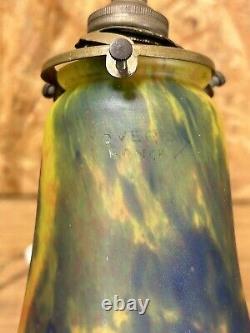 Art Nouveau Style Lamp, Brass, Tulip Glass Pate Noverdy France