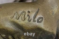 Art Nouveau Style Male Satyr Bronze Sculpture by Milo Nude Statue Figurine