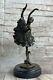 Art Nouveau Style Museum Quality Classic Ballerina Bronze Figurine Marble Base