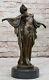 Art Nouveau Style Nude Woman Awakening Bronze Sculpture Cast Marble Base