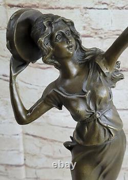 Art Nouveau Style Signed Bronze Gypsy Dancer Statue Figurine Wax Sculpture
