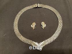 # Art Nouveau Style Silver Necklace And Earrings