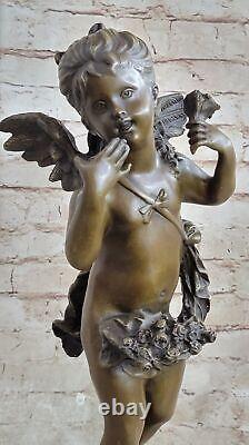 Art Nouveau Style Statue Sculpture Angel Art Deco Style Bronze Signed Opener