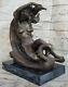 Art Nouveau Style Statue Of A Mermaid Woman In Bronze Chair Venus Sculpture Eve Italian
