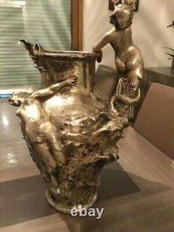 Art Nouveau Style Tin Vase By Pedro Rigual